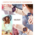 OLEVS marca Clover moda mujer vestido relojes de pulsera de cuarzo Simple Popular reloj resistente al agua para señoras reloj de malla